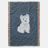 Westie Black Watch Tartan Deken (Voorkant Verticaal)