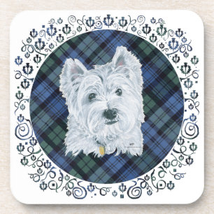 Westie Black Watch Tartan Drankjes Onderzetter