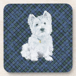 Westie Black Watch Tartan Drankjes Onderzetter