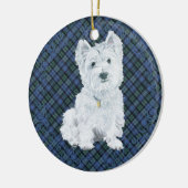 Westie Black Watch Tartan Keramisch Ornament (Links)