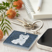 Westie Black Watch Tartan Sleutelhanger (Voorkant Rechts)