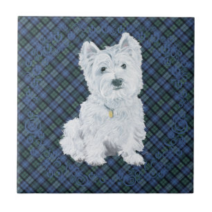 Westie Black Watch Tartan Tegeltje