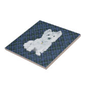 Westie Black Watch Tartan Tegeltje (Zijkant)