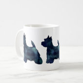 Westie Black Waterolor Silhouette Dog Koffiemok (Voorkant links)