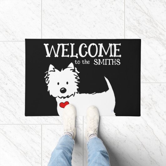 Westie Black Welcome Mat (Binnen)