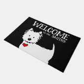 Westie Black Welcome Mat (Schuin)