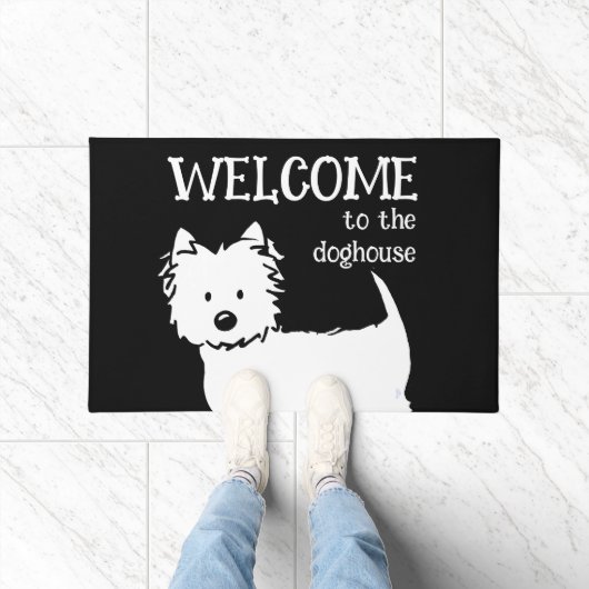 Westie Black Welcome Mat (Binnen)