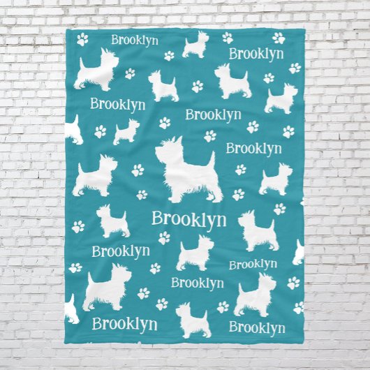 Westie Blanket Gepersonaliseerde West Highland Ter Fleece Deken