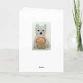 Westie bloemen waterverf verjaardag moederdag kaart (Achterkant)
