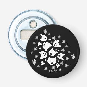 Westie Bouquet flesopener Button Flesopener