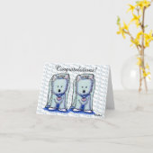 Westie Bride Duo Wedding Kaart (Gele Bloem)