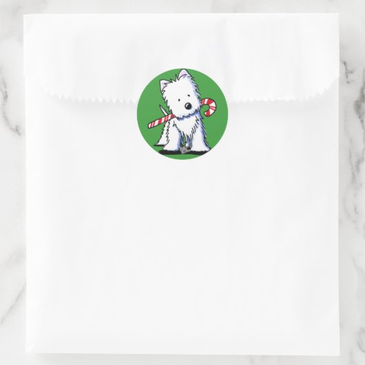 Westie Candycane Cutie KiniArt Stickers (Tas)