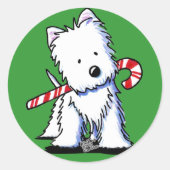 Westie Candycane Cutie KiniArt Stickers (Voorkant)
