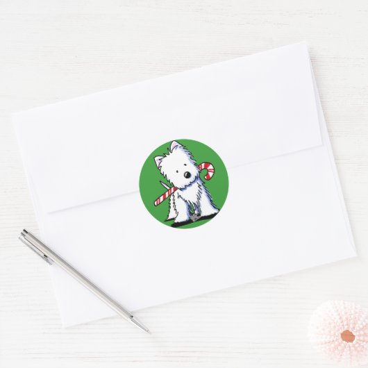 Westie Candycane Cutie KiniArt Stickers (Envelop)