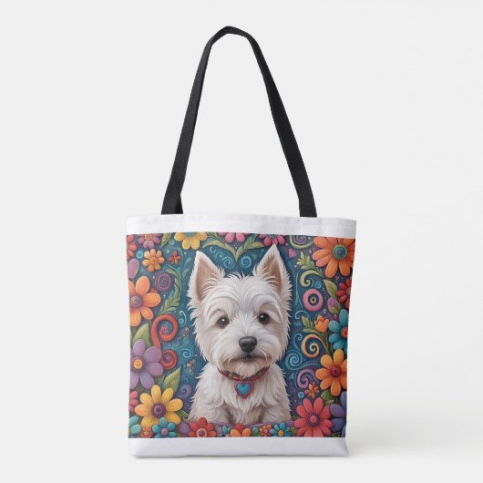 Westie Canvas tas (Achterkant)