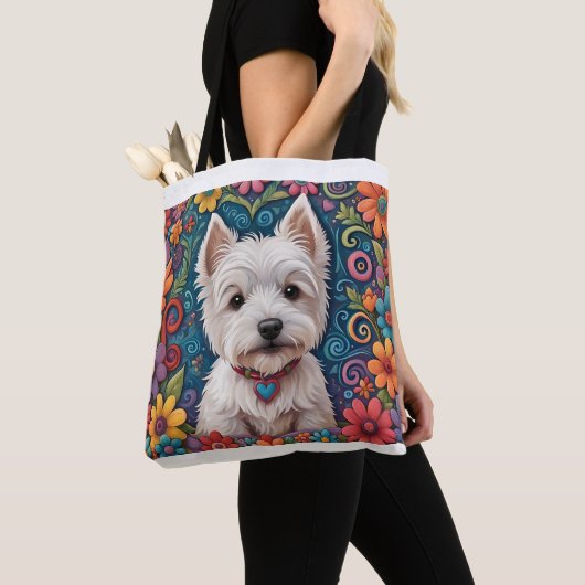 Westie Canvas tas (Dichtbij)
