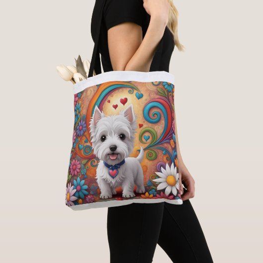 Westie Canvas tas (Dichtbij)