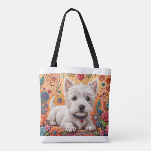 Westie Canvas tas (Achterkant)