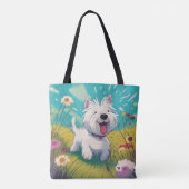 Westie Canvas tas (Achterkant)