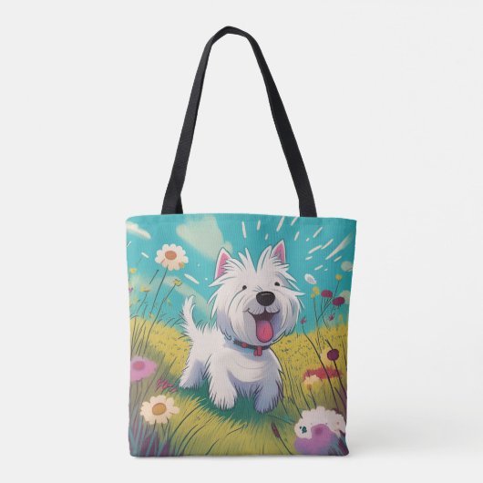 Westie Canvas tas (Achterkant)