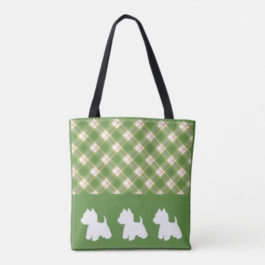 Westie Canvas tas Green Play (Achterkant)