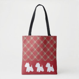 Westie Canvas tas Rood