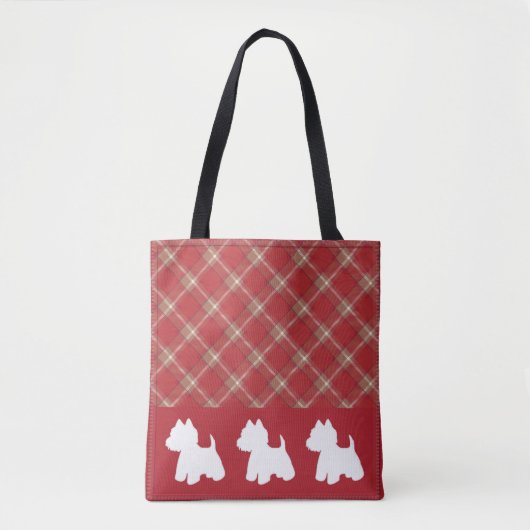 Westie Canvas tas Rood (Voorkant)