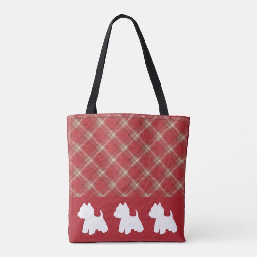 Westie Canvas tas Rood (Achterkant)