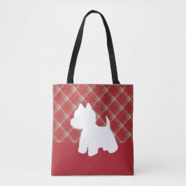 Westie Canvas tas Rood