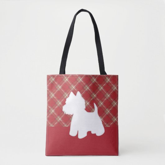 Westie Canvas tas Rood (Voorkant)