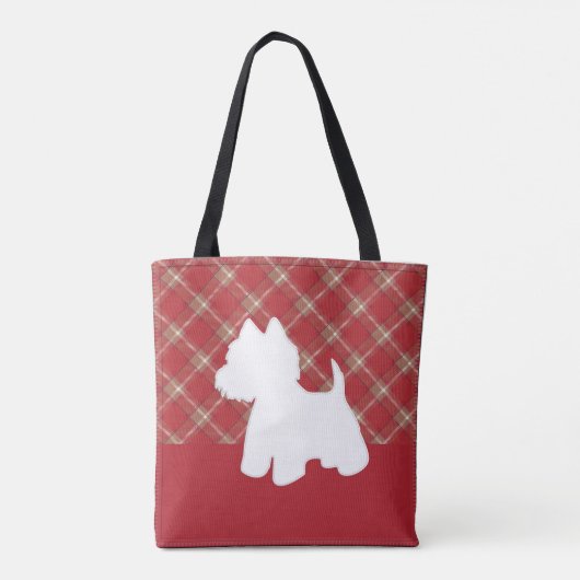 Westie Canvas tas Rood (Achterkant)