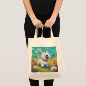 Westie Canvas tas - Westie leven haar beste leven (Voorkant (product))