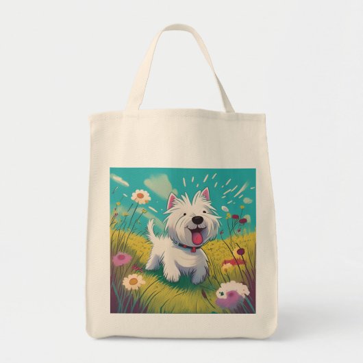 Westie Canvas tas - Westie leven haar beste leven (Voorkant)