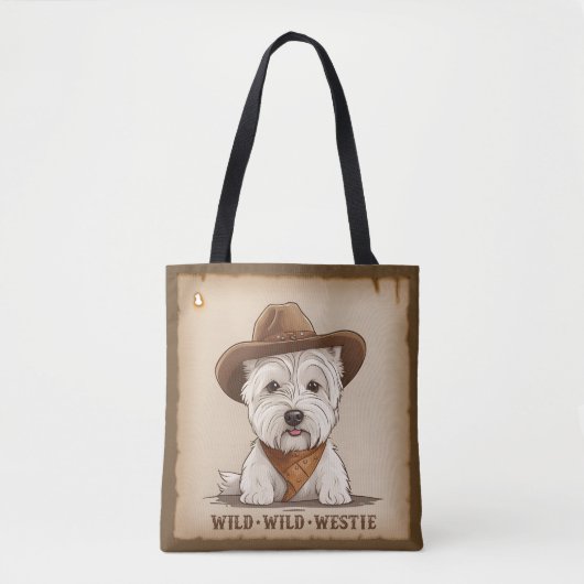 Westie Canvas tas - Wilde, wilde Westie (Voorkant)