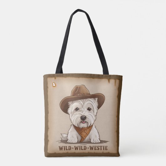 Westie Canvas tas - Wilde, wilde Westie (Achterkant)