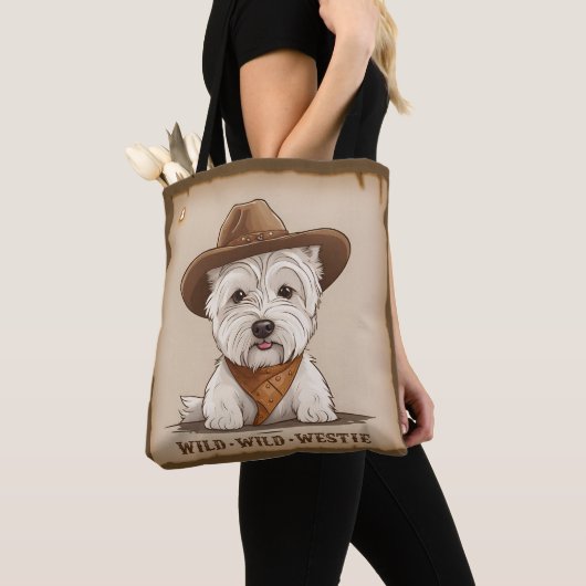 Westie Canvas tas - Wilde, wilde Westie (Dichtbij)