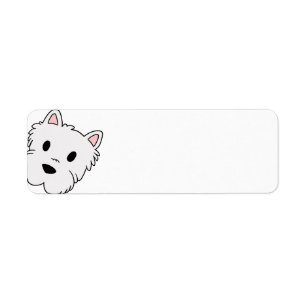 westie cartoon etiket