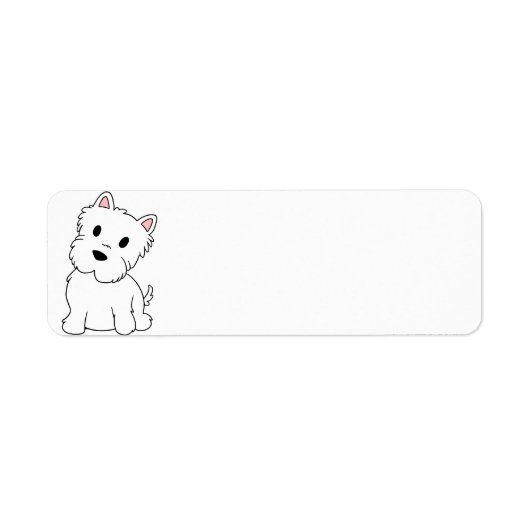 westie-cartoon etiket (Voorkant)