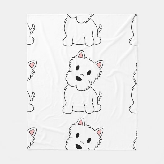 westie-cartoon fleece deken (Voorkant)