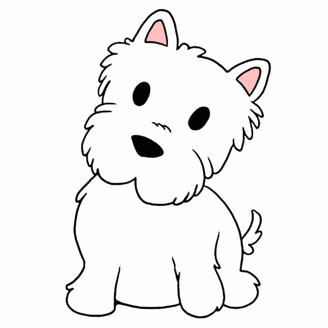 westie-cartoon fotobeeldje sleutelhanger (Voorkant)