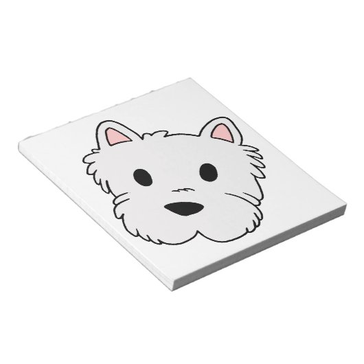westie cartoon notitieblok (Schuin)