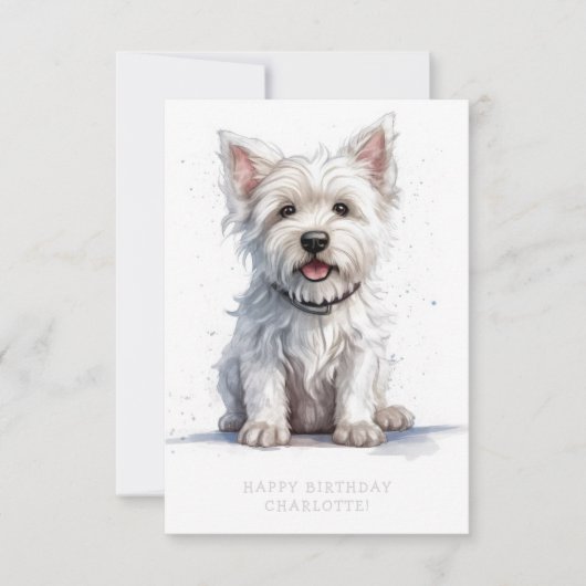 Westie Cheeky Cute Birthday Kaart Personaliseren (Voorkant)