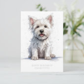 Westie Cheeky Cute Birthday Kaart Personaliseren (Staand voorkant)