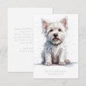 Westie Cheeky Cute Birthday Kaart Personaliseren (Voorkant / Achterkant)