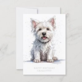 Westie Cheeky Cute Birthday Kaart Personaliseren