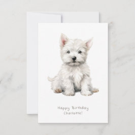 Westie Cheeky Puppy Leuke Verjaardag Kaart Persona