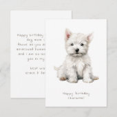 Westie Cheeky Puppy Leuke Verjaardag Kaart Persona (Voorkant / Achterkant)