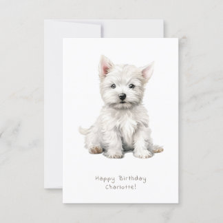 Westie Cheeky Puppy Leuke Verjaardag Kaart Persona