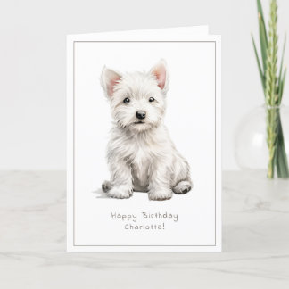 Westie Cheeky Puppy Leuke Verjaardag Kaart Persona