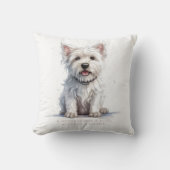 Westie Cheeky Schattige gepersonaliseerd Kussen (Voorkant)